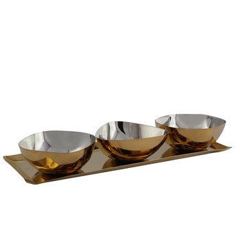 Auburn Two Tone Bowls/tray Set
Stainless - Brass