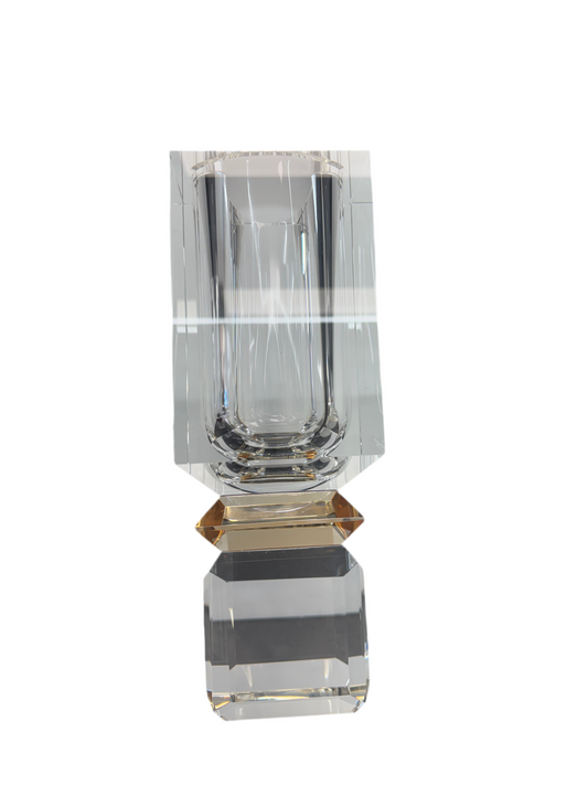 Crystal Glass Vase Gold Base