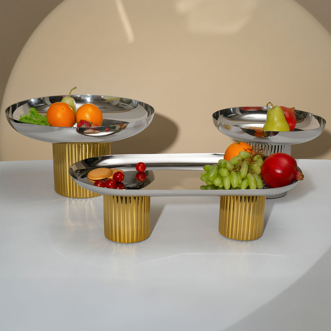 Guilded Oval Footed Platter
Stainless Steel