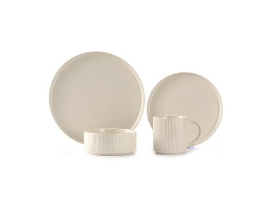 Vikko - Grove, Bone White, 16 Pc Dinnerware Set, Service for 4