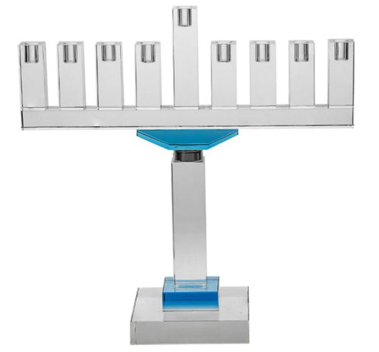 Crystal Menorah with Blue accents - 13”