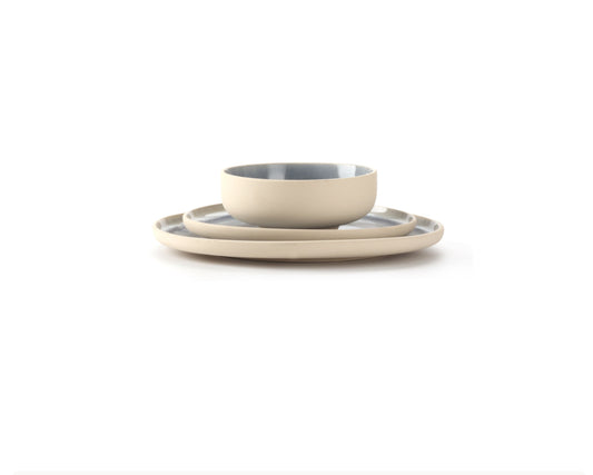 Vikko - Meadow, Blue and Ivory, 12 Pc Dinnerware Set, Service for 4