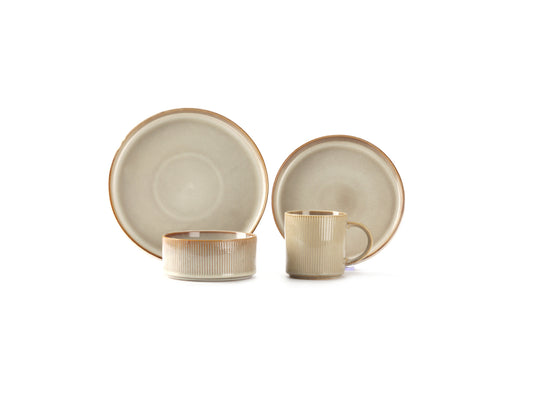 Vikko - Grove, Stone Beige, 16 Pc Dinnerware Set, Service for 4