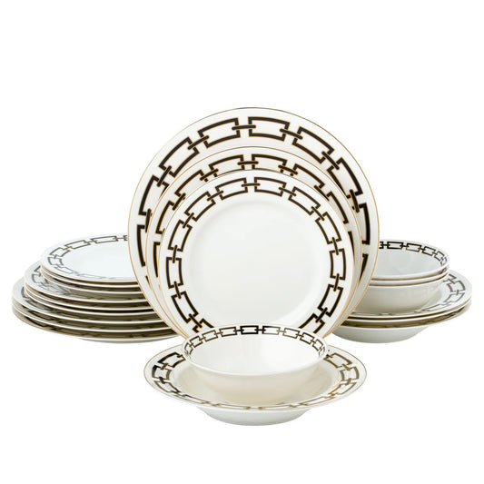 Abbey Black 20 Piece Dinnerware Set