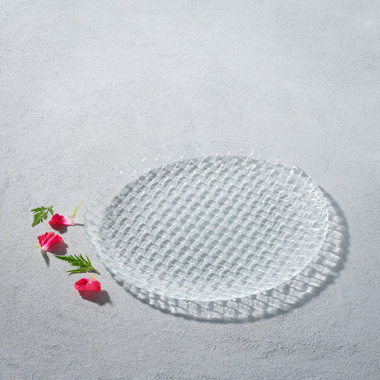 Vikko - Basketweave, Glass Dinnerware Set of 12