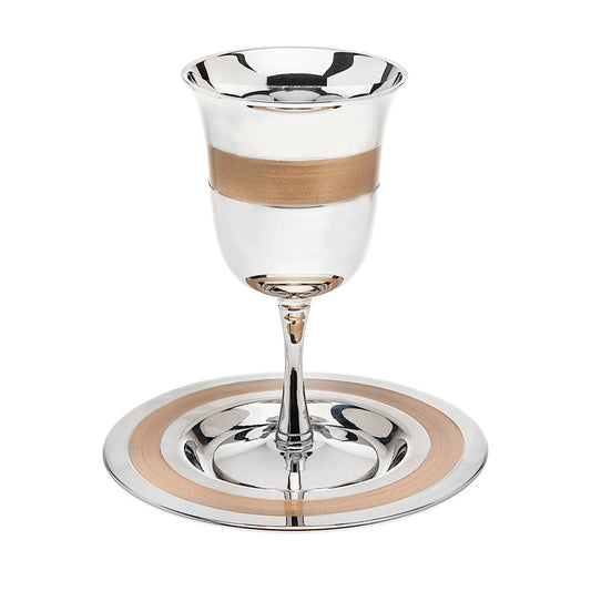 Gold Stripe Kiddush Set