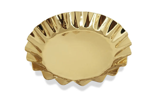 Stainless Steel Tray With Wavy Edge, 14.25"D
