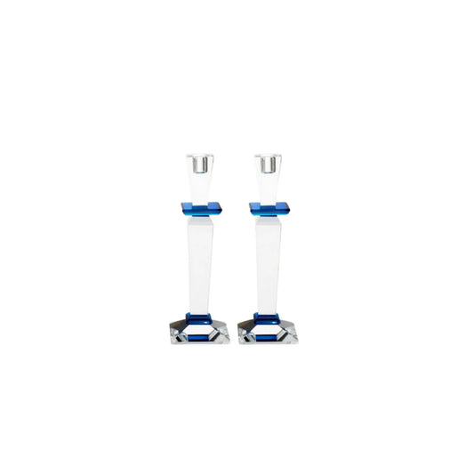 Crystal Akira Blue Candlesticks