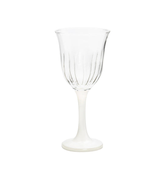 Set of 6 White Footed Water Glasses