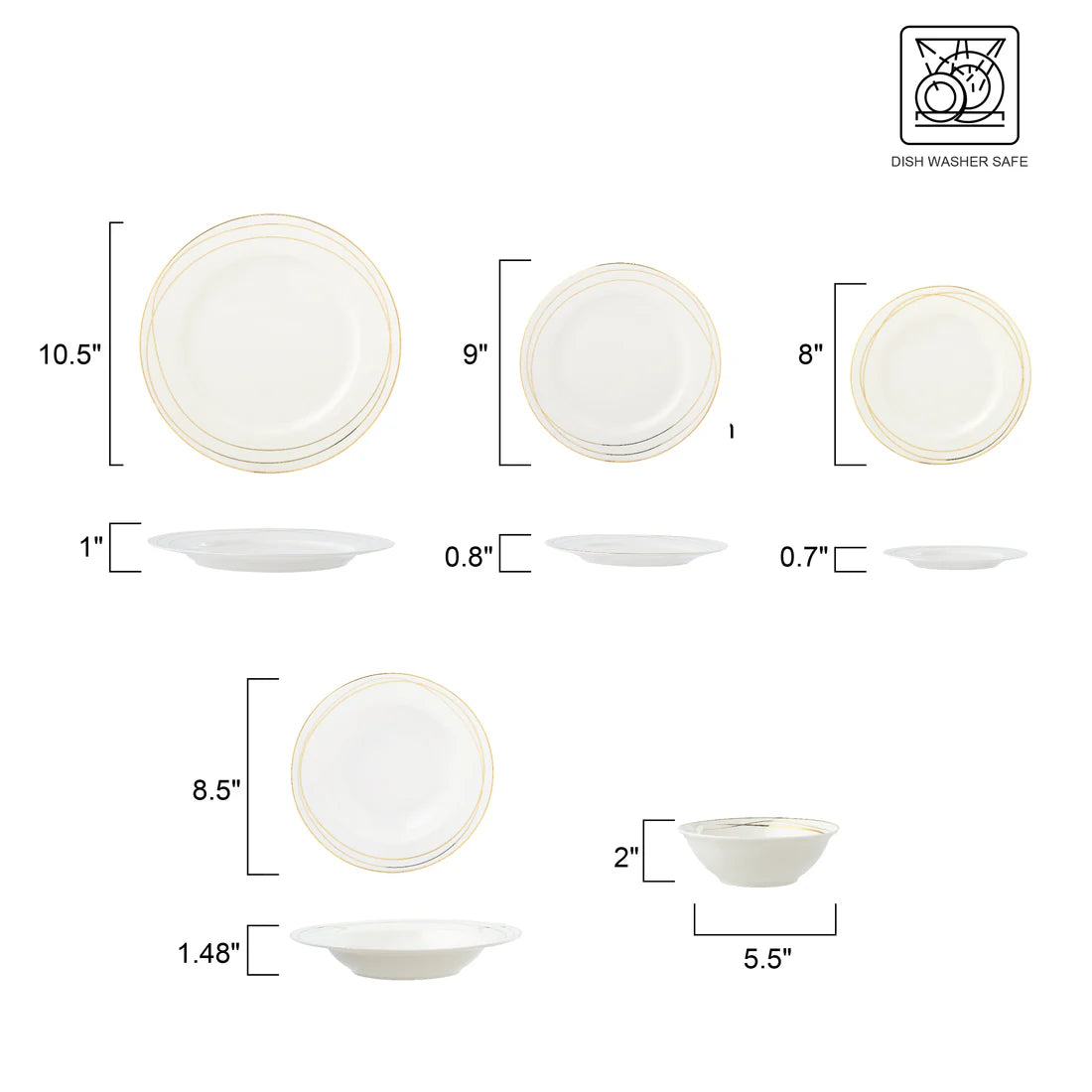 Sisi Gold 20 Piece Dinnerware Set