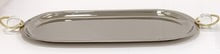 Oval Tray with Ball and Gold Ring Handles - 23.2"