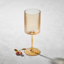 Vikko - Malibu, Ribbed Amber, Set of 6