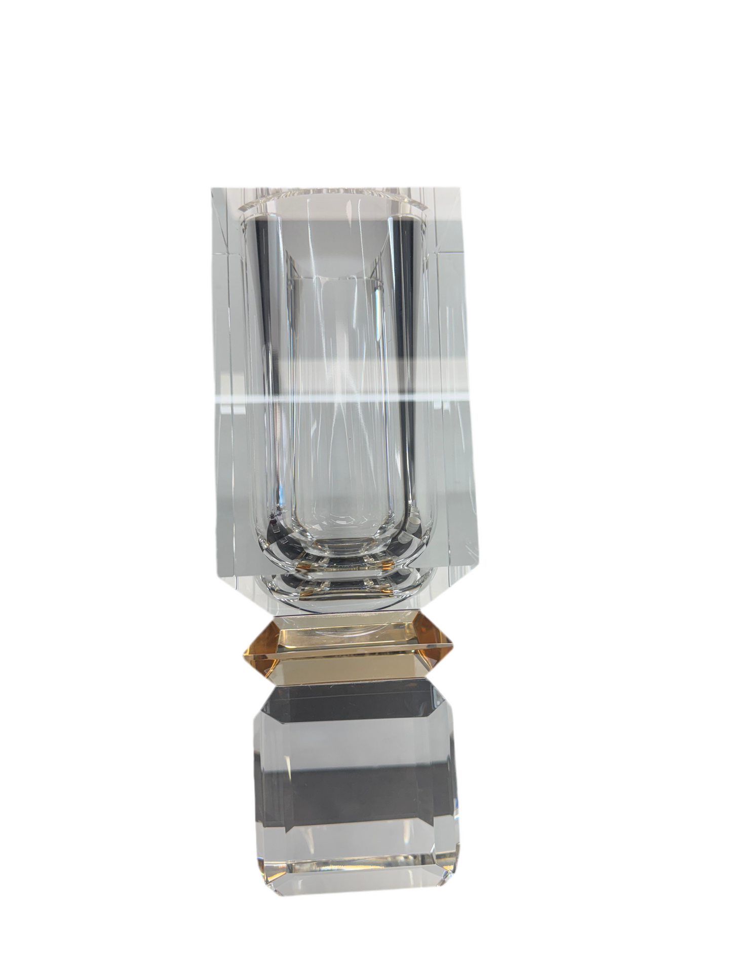 Crystal Glass Vase Gold Base