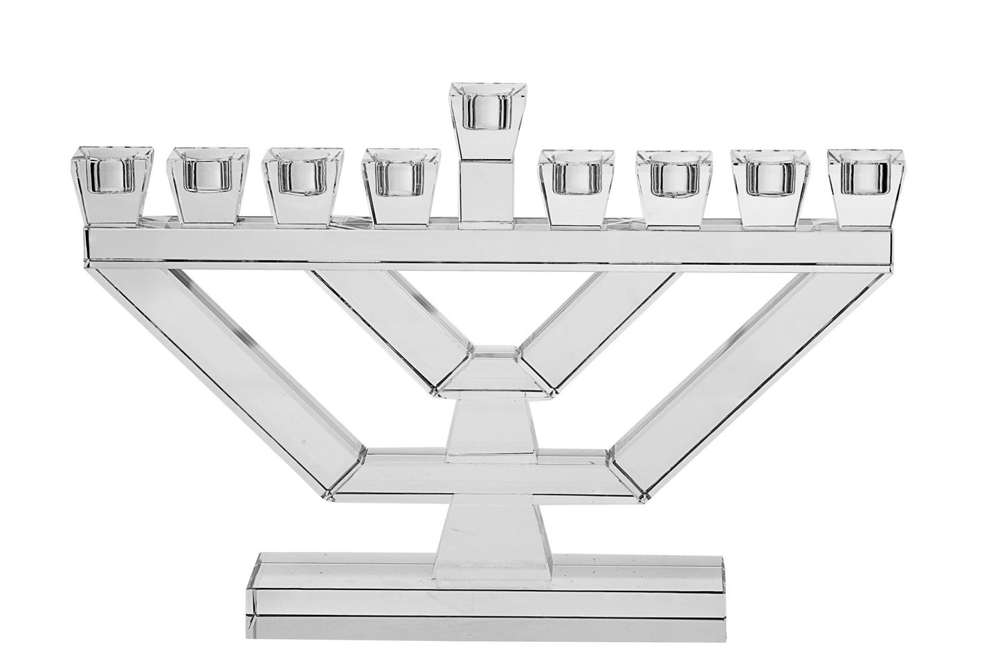 Crystal V Menorah - Clear