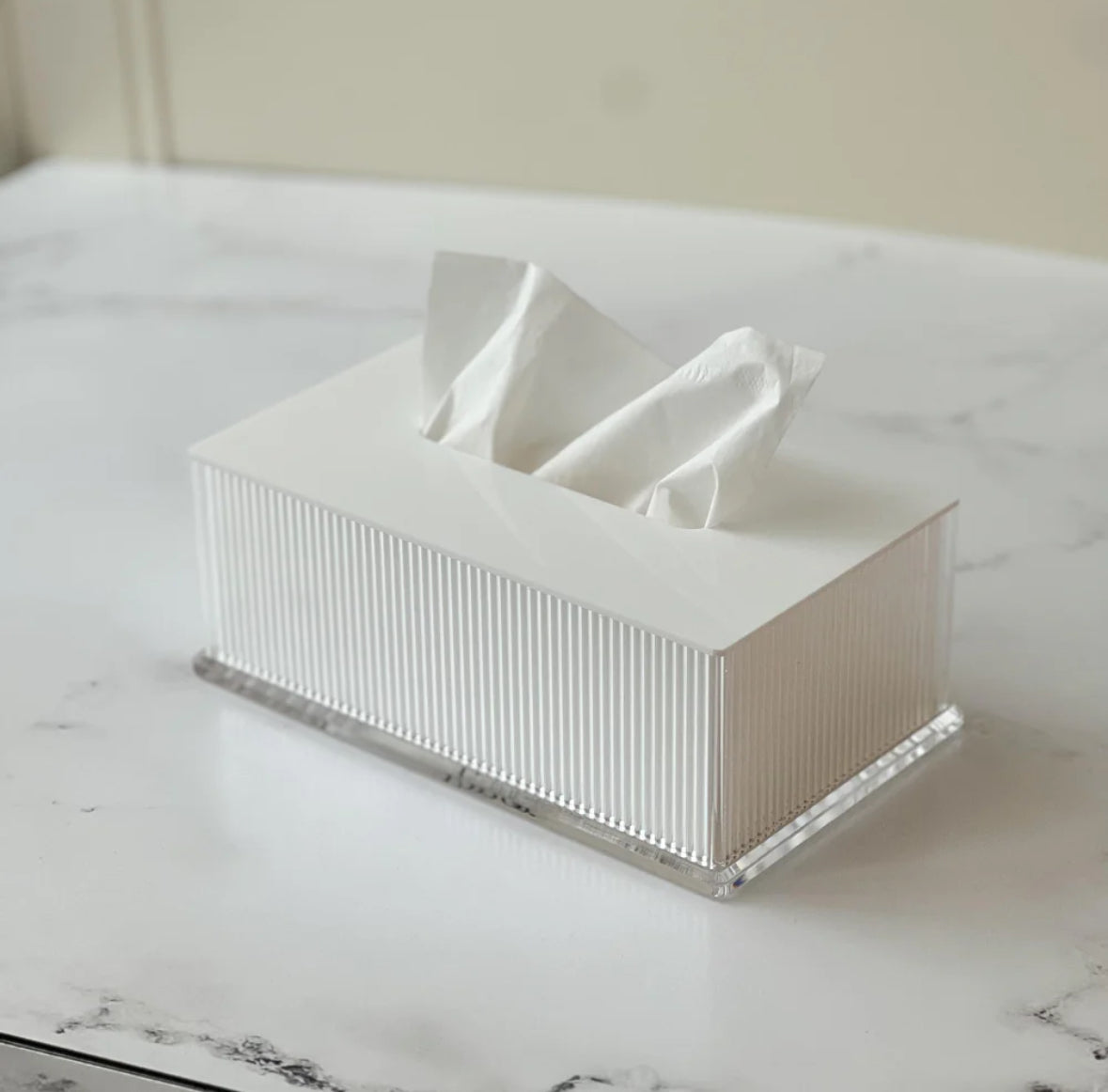 Lucite Corrugated Tissue Box