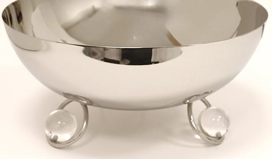 Salad Bowl with Ball Legs - 12"D - clear