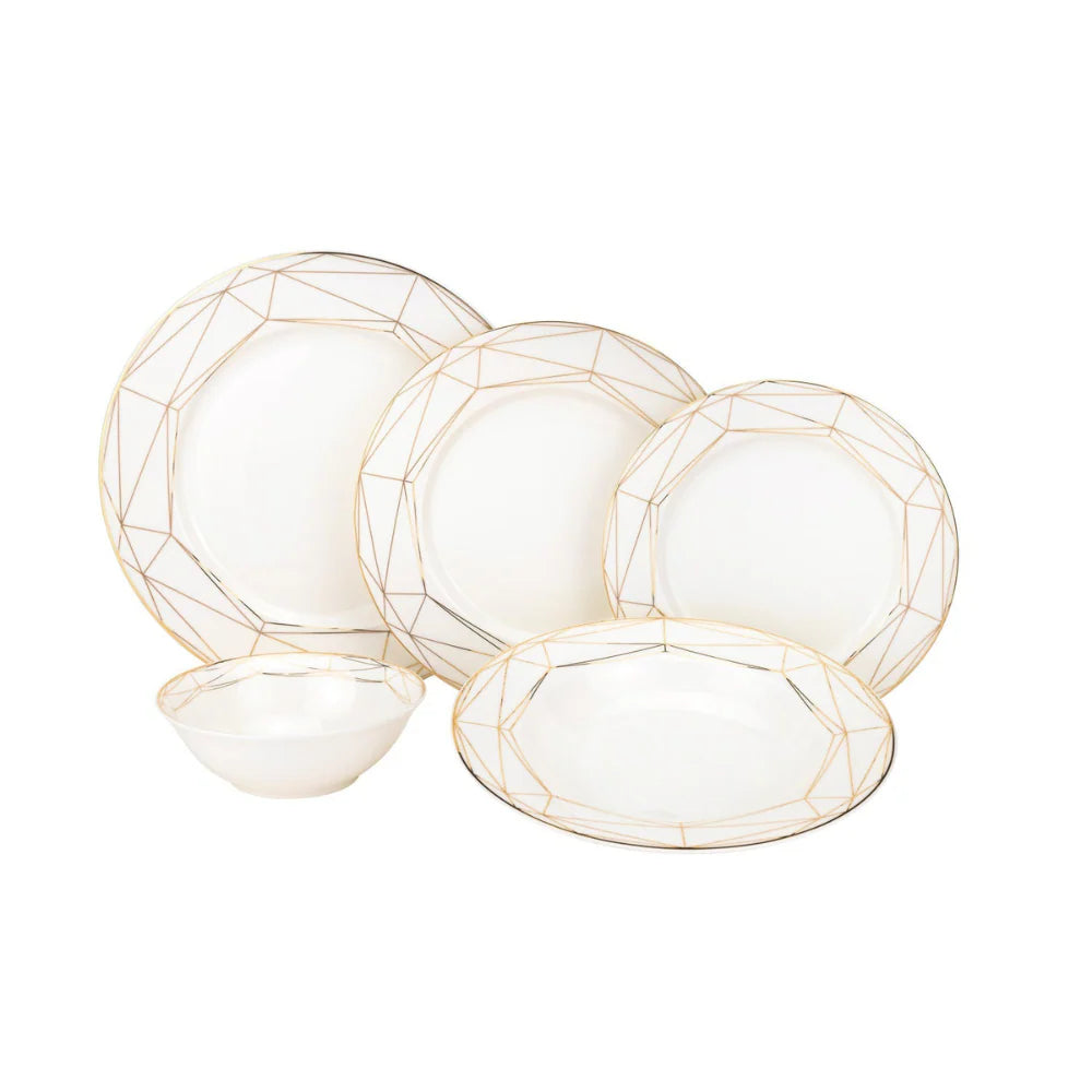 Kirsten Gold 20 Piece Dinnerware Set