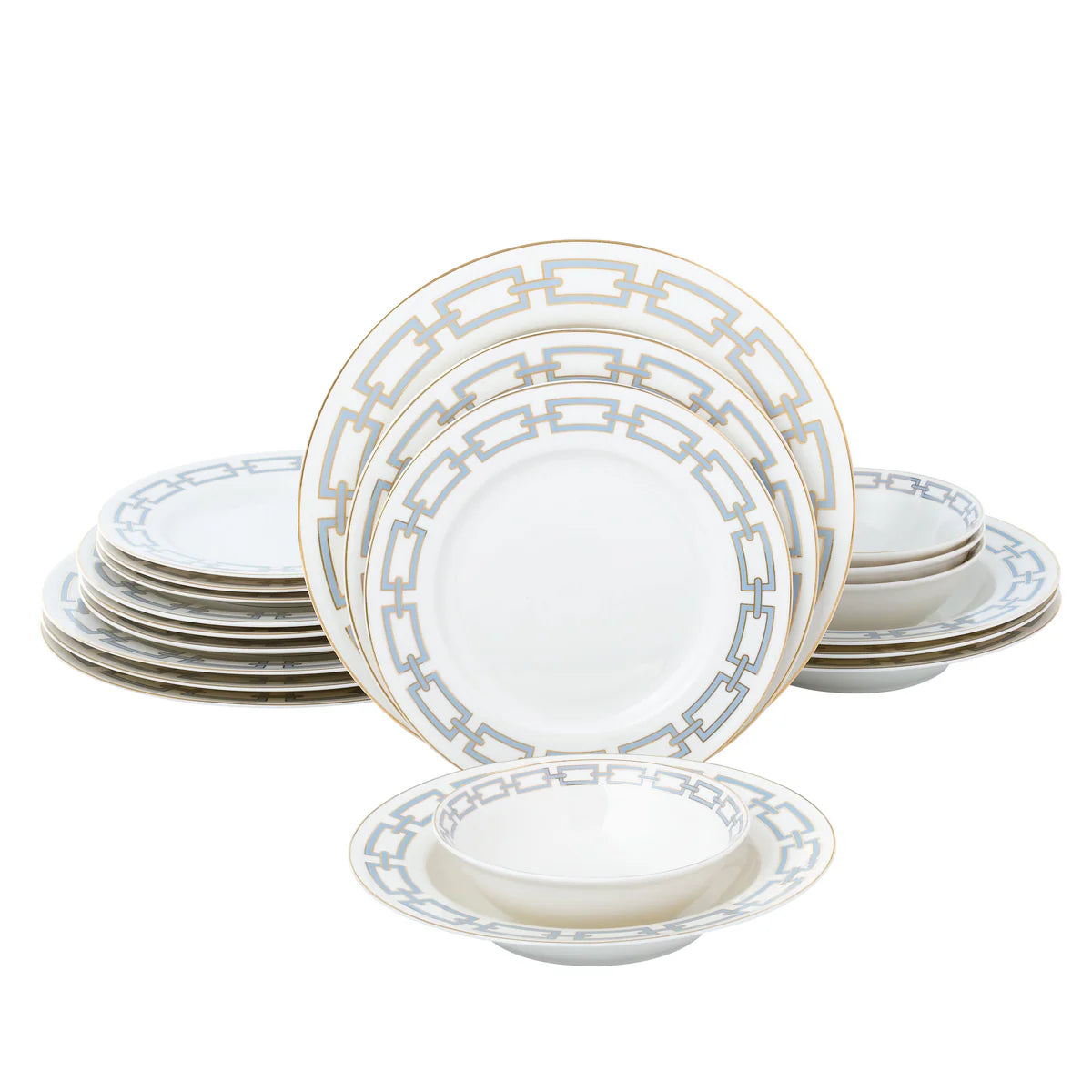 Abbey Light Blue 20 Piece Dinnerware Set