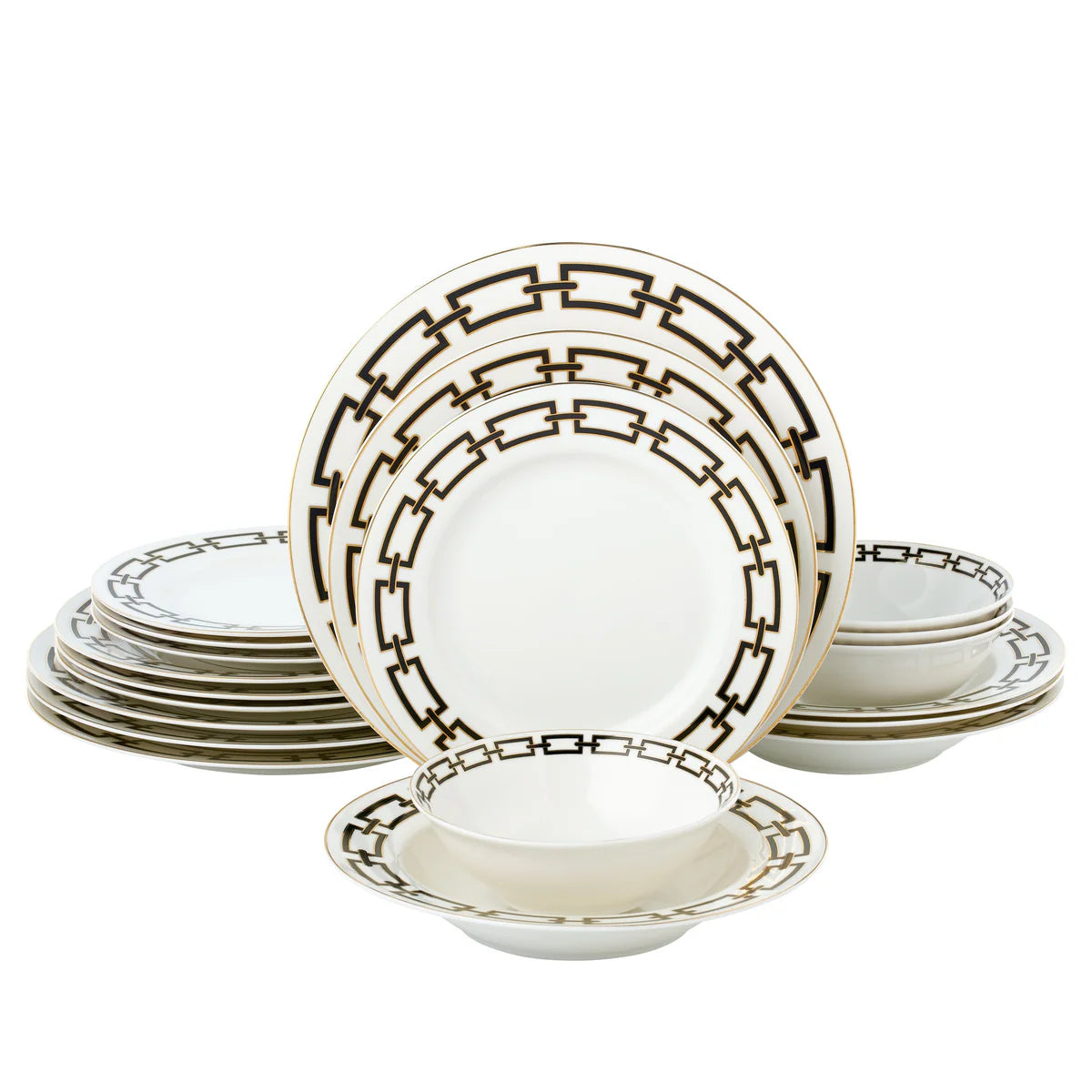 Abbey Black 20 Piece Dinnerware Set