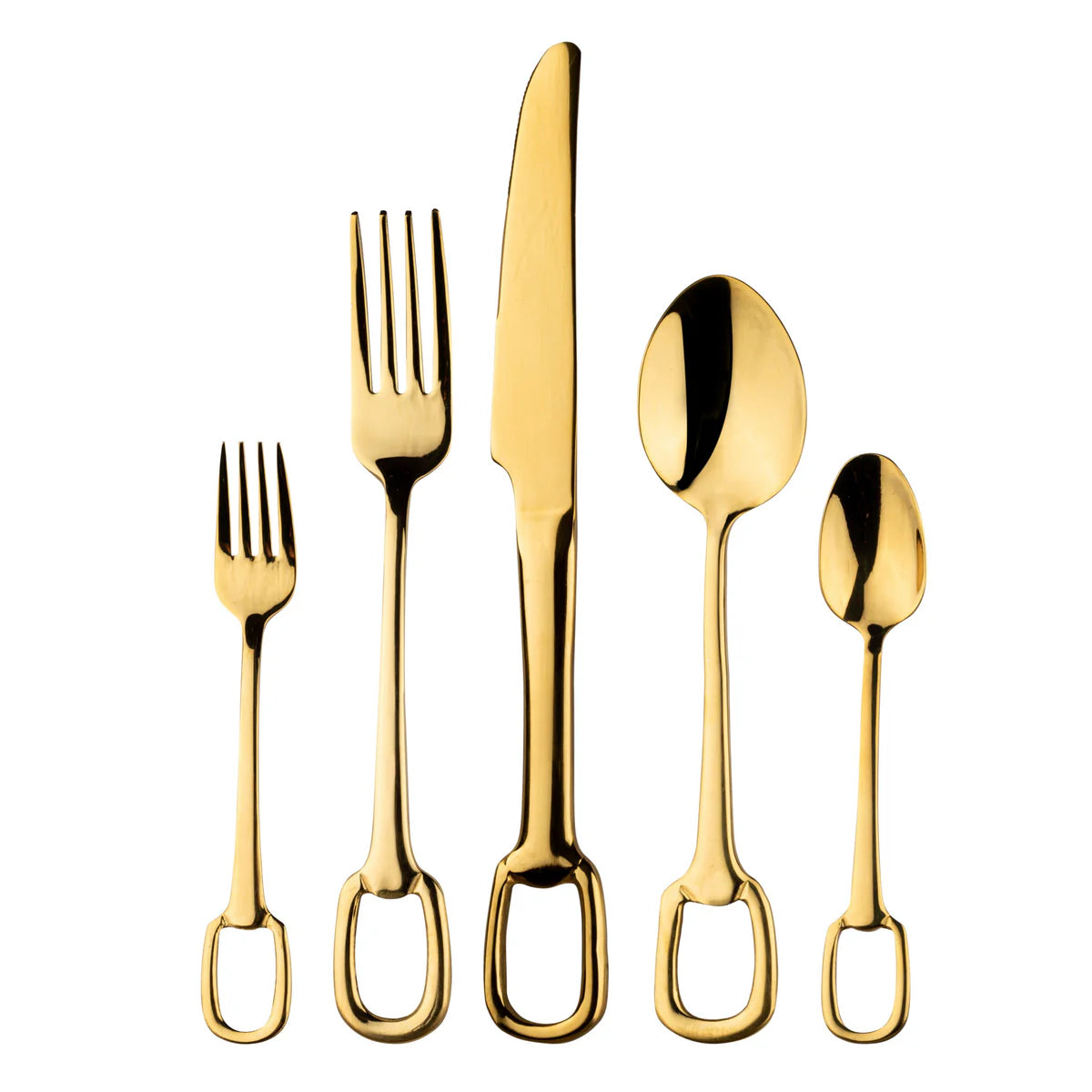 Venice Mirror Full Gold Flatware 18/10 SS 20 Pc Flatware Set