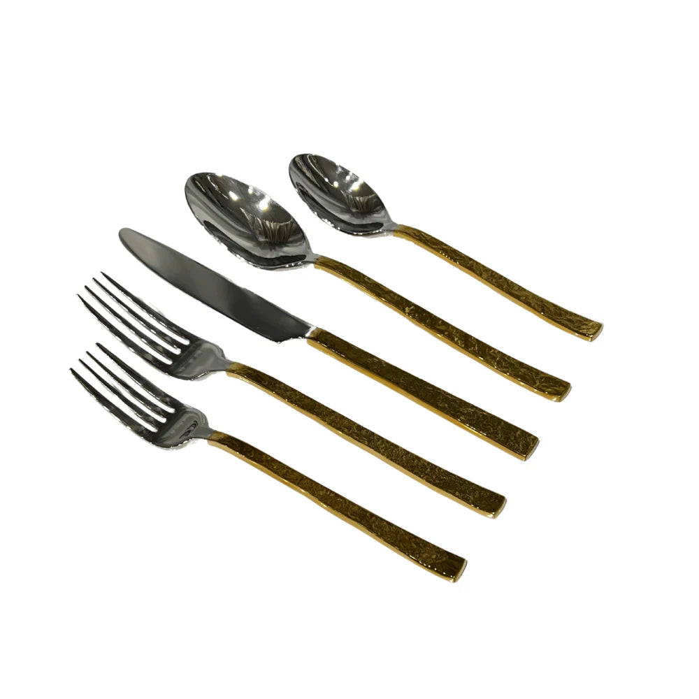 Mohabe Gold Textured 2 Tone 20 pc Flatware