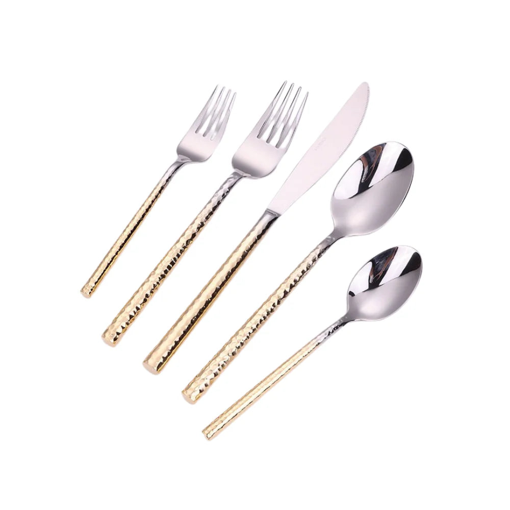 Pexo Two Tone Ombre Gold 20pc Flatware set