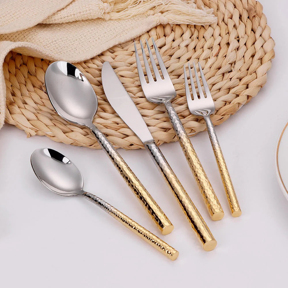 Pexo Two Tone Ombre Gold 20pc Flatware set