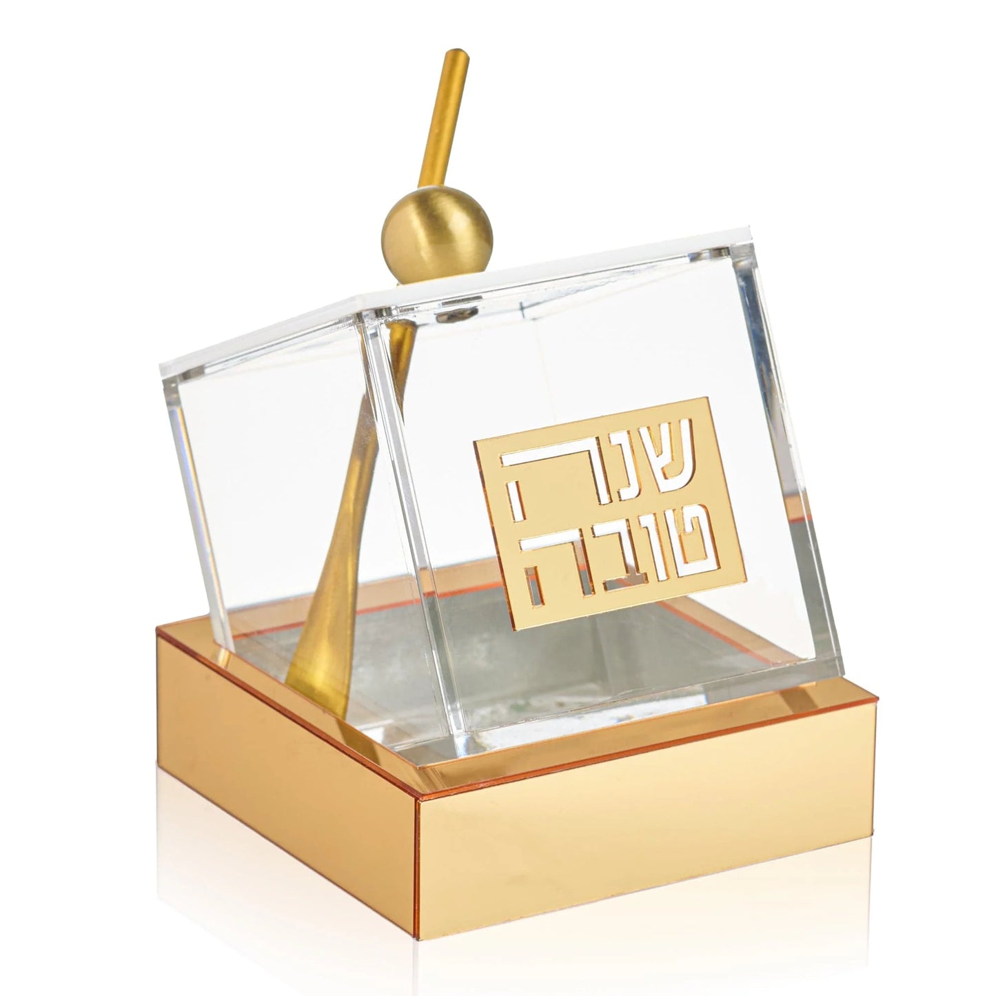 RH #2 Tilt Honey Dish W Leaf Honey - Gold