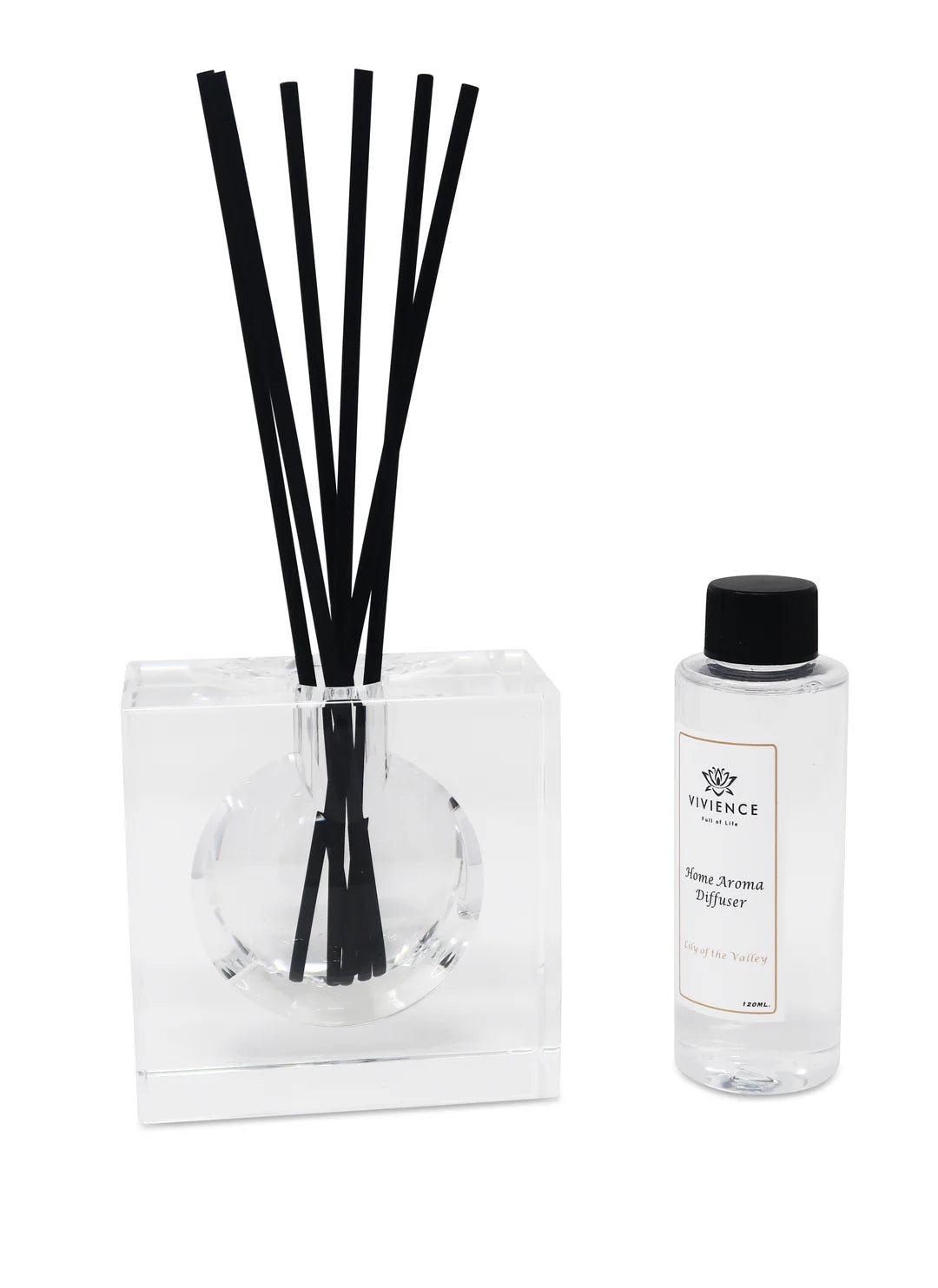 Square Crystal Diffuser With Black Reeds