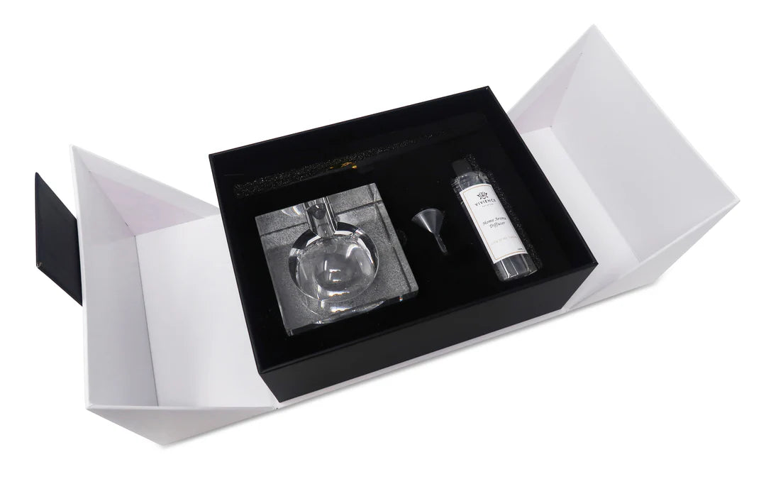 Square Crystal Diffuser With Black Reeds