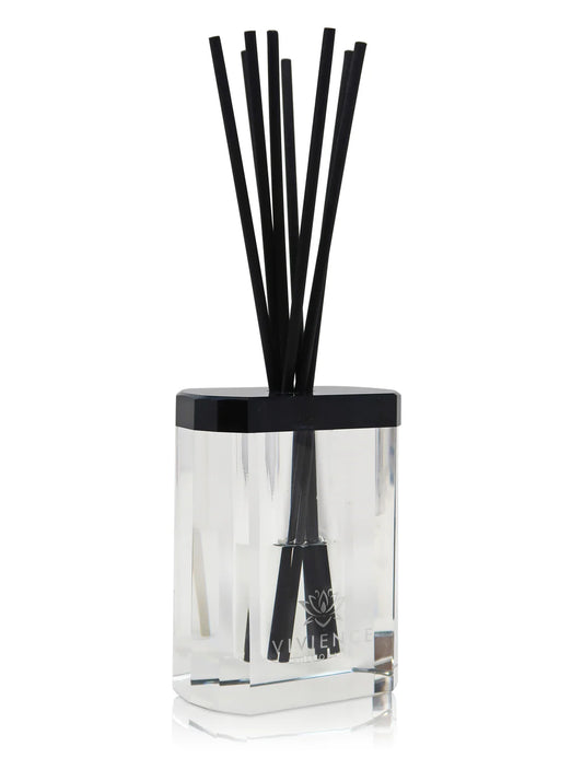 Crystal Reed Diffuser, "Zen Tea" Scent - Black Top