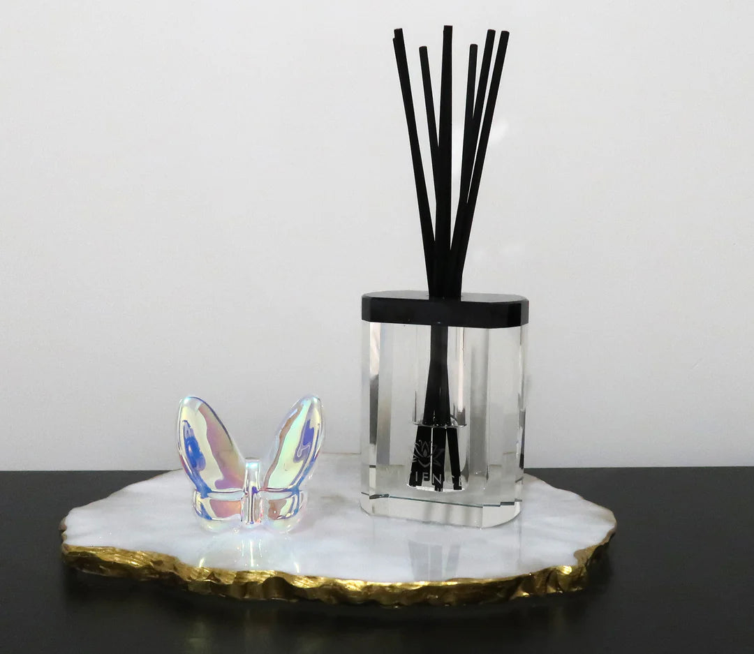Crystal Reed Diffuser, "Zen Tea" Scent - Black Top