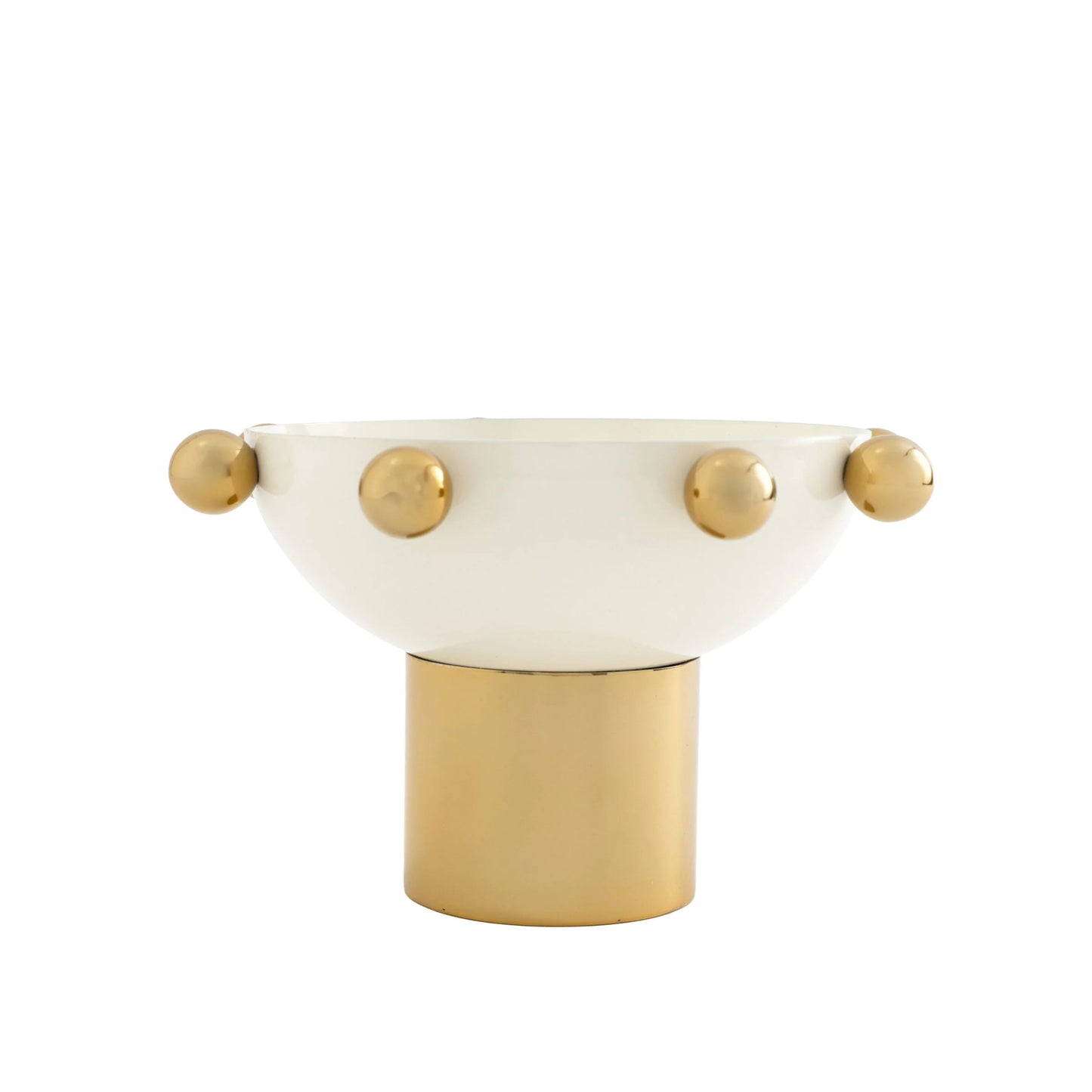 Temari White & Gold Footed Nut Bowl