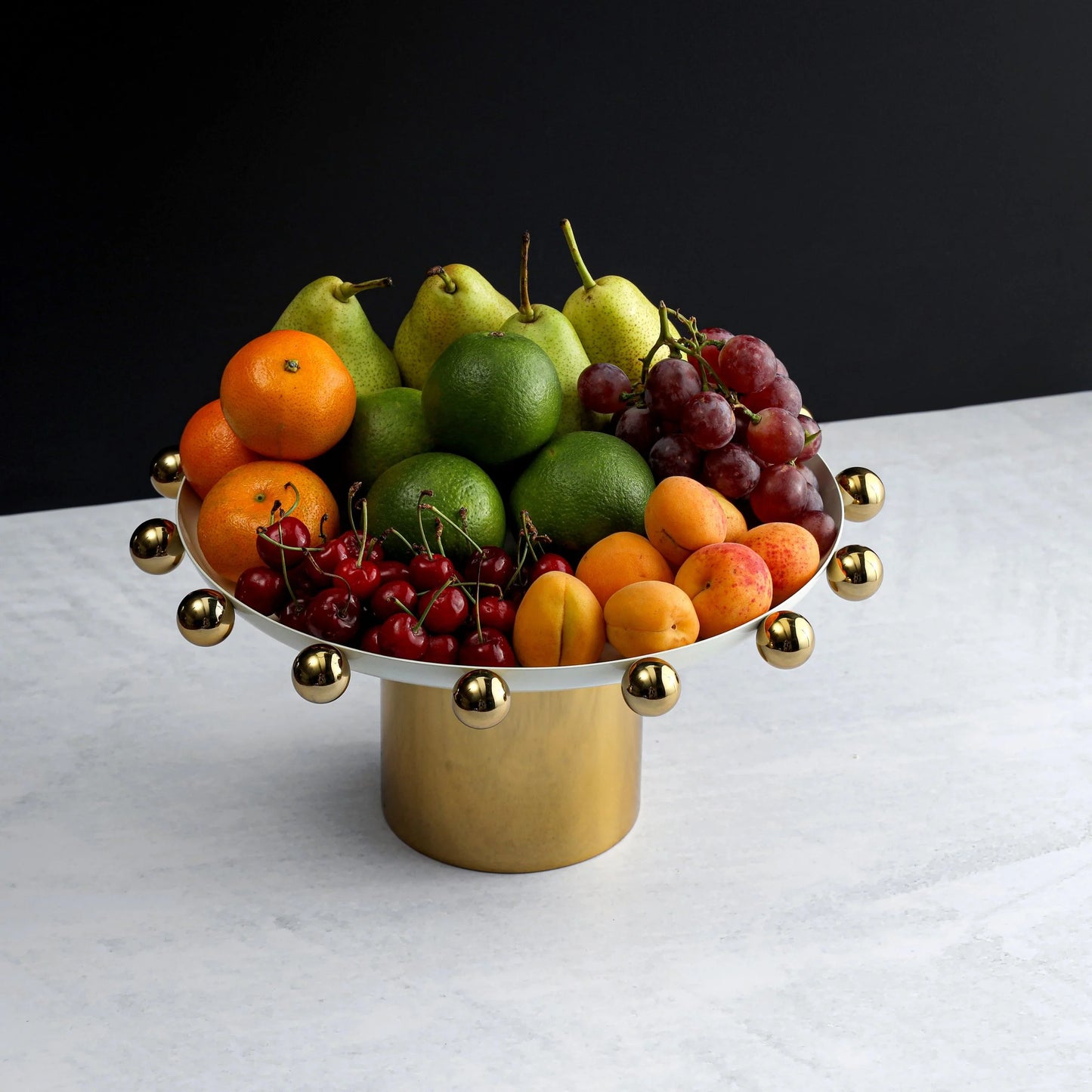 Temari White & Gold Footed Cake Stand