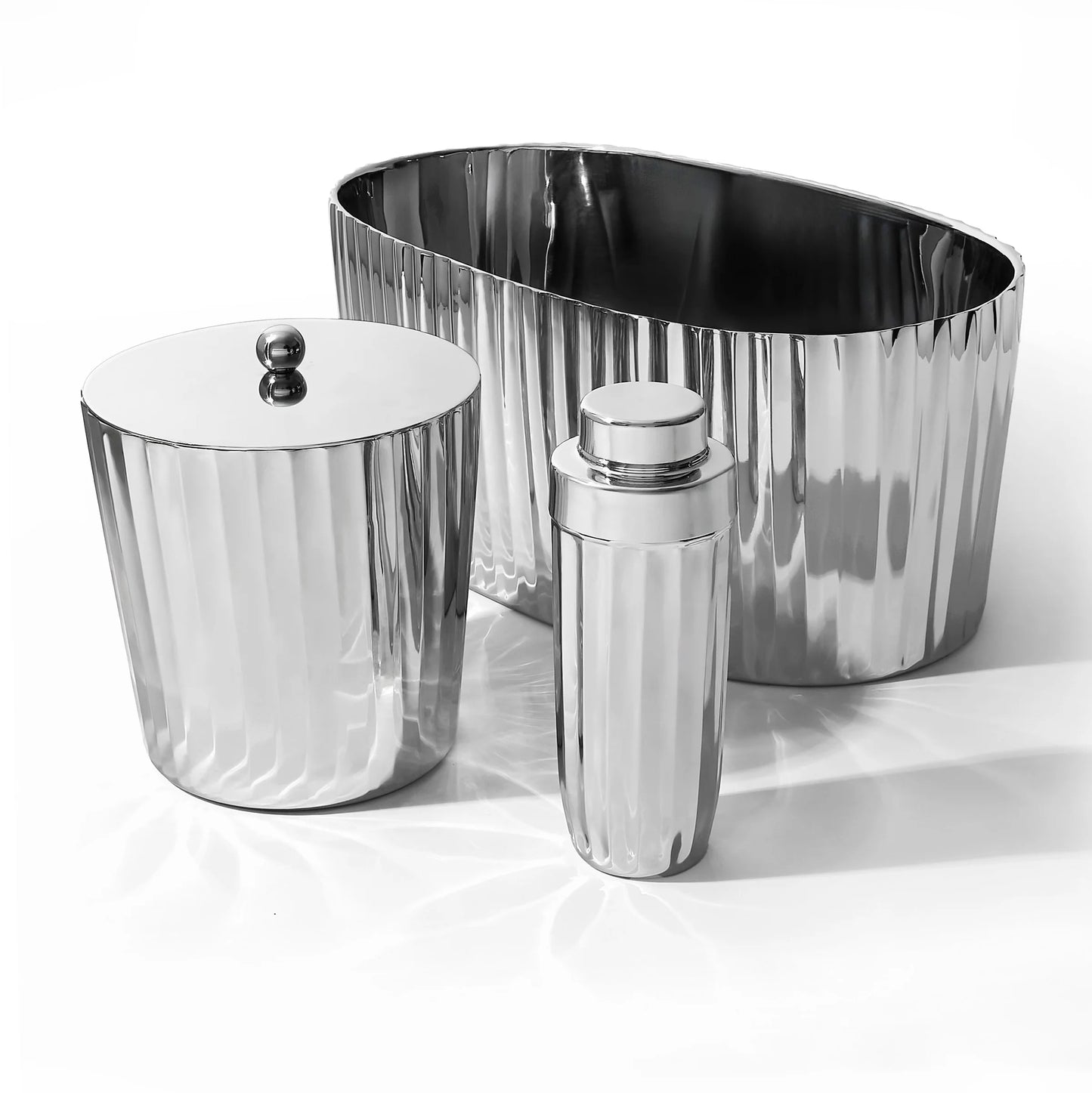 Waves Stainless Steel Ice Bucket