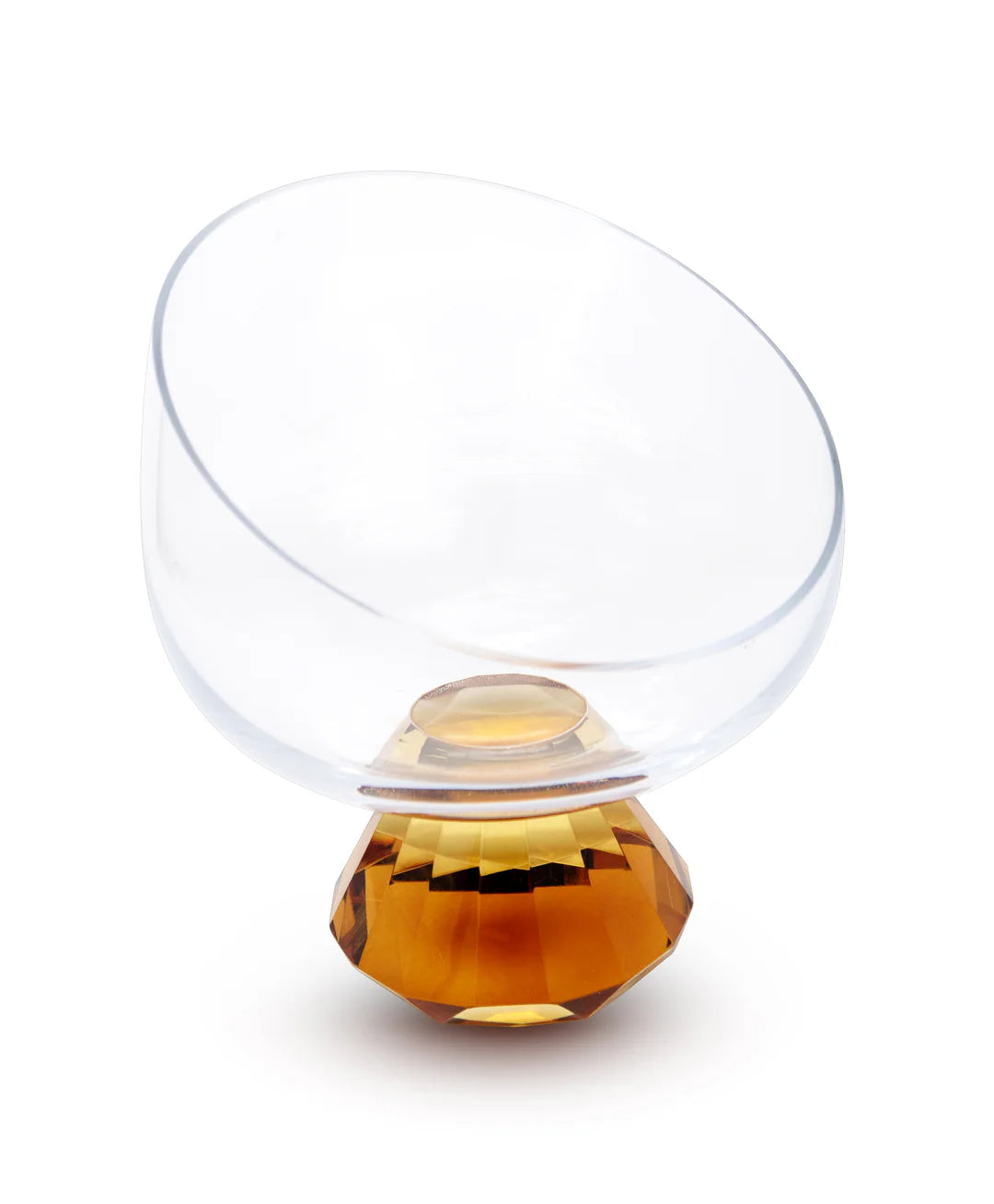Angular Bowl With Amber Diamond Stem