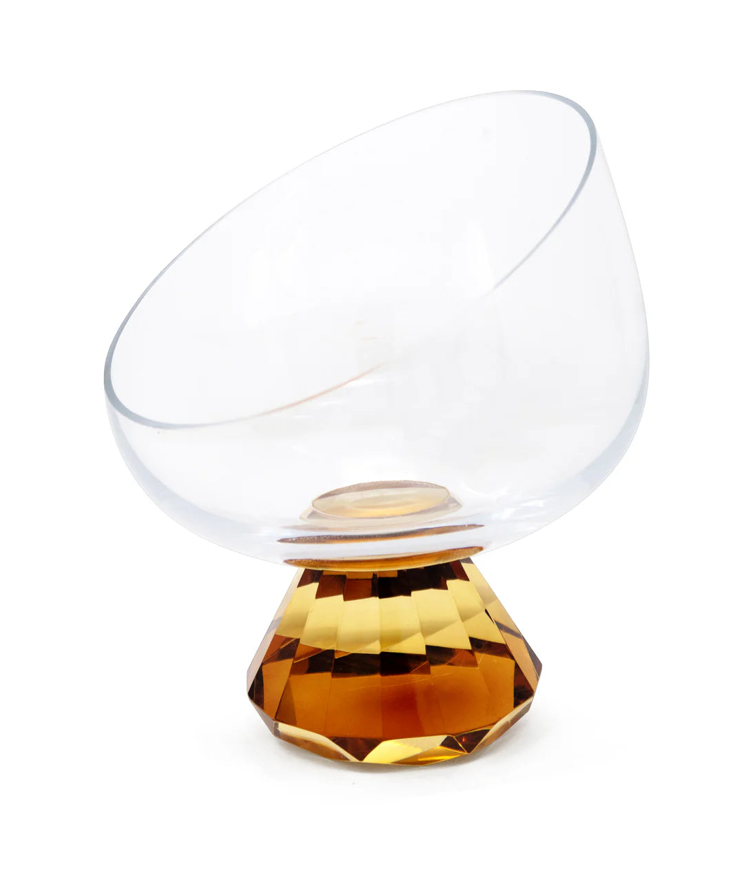 Angular Bowl With Amber Diamond Stem
