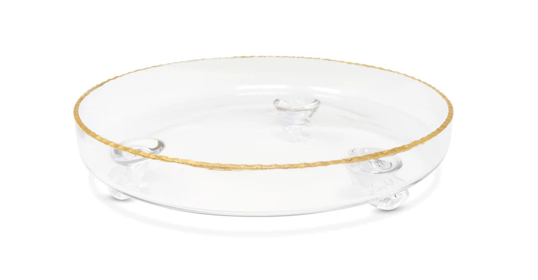 Clear Glass Dome With Amber Crystal Handle