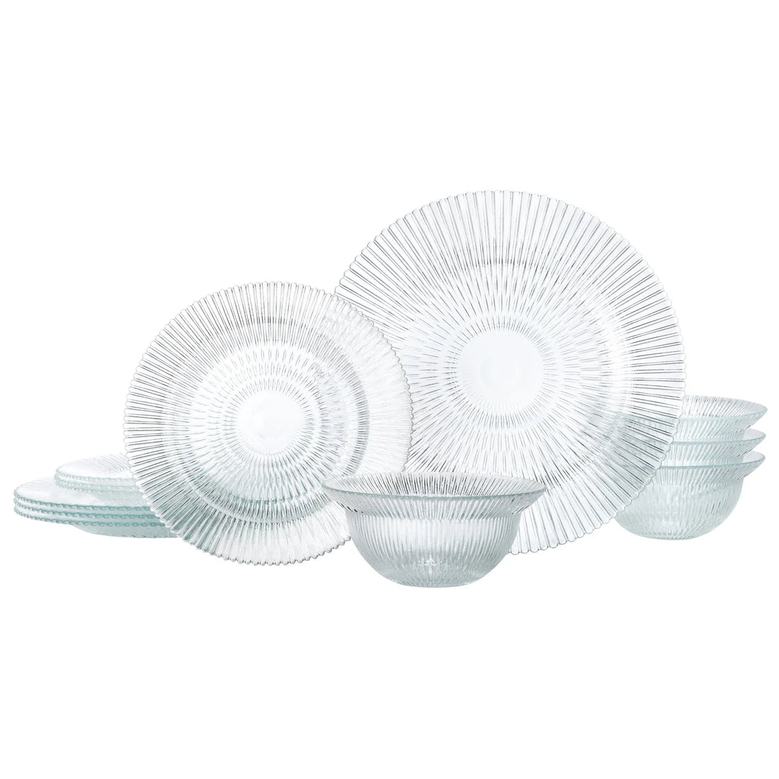 Majestic -12 Pc Dinnerware Clear