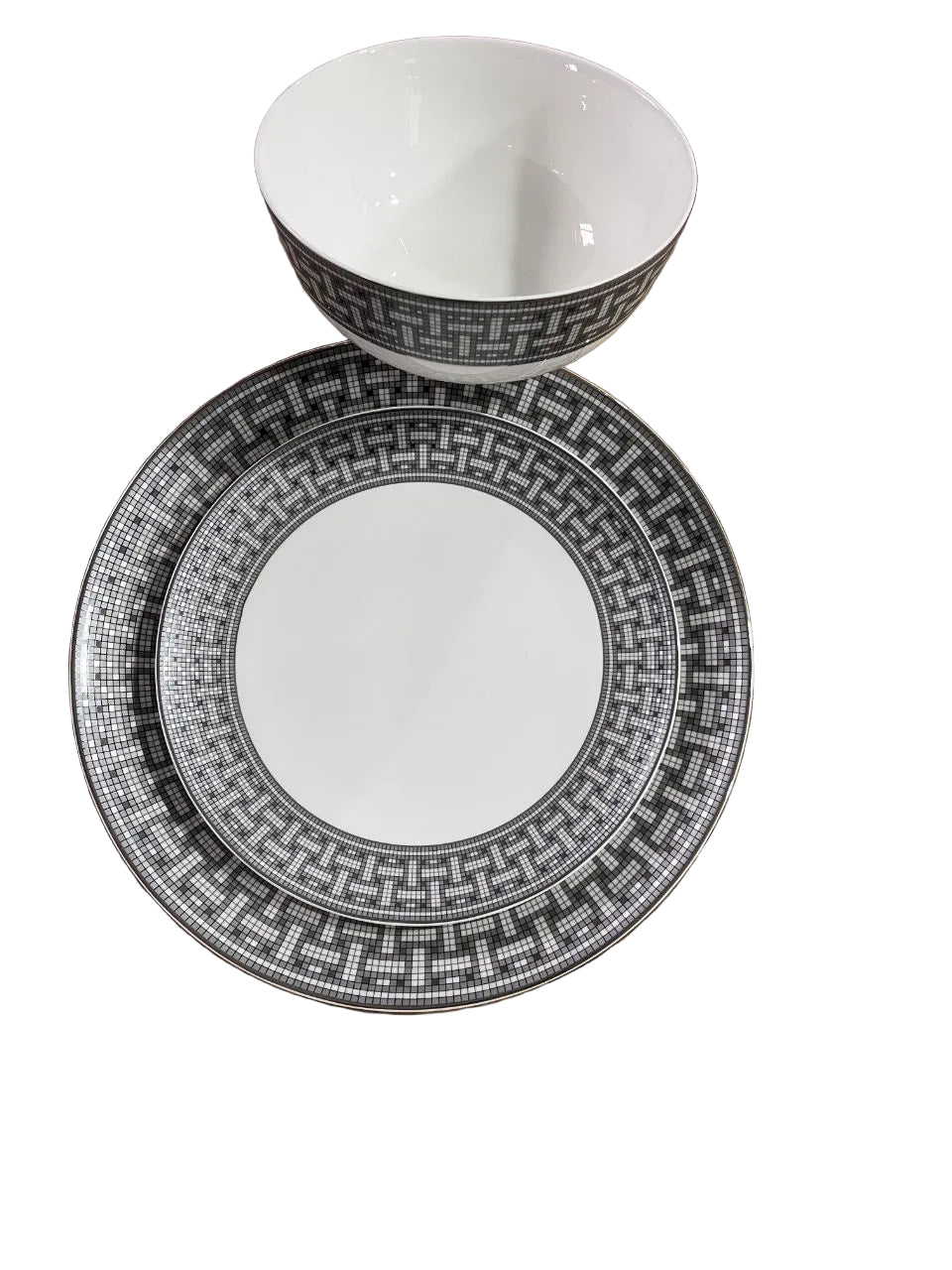 Grey Mosaic Dinner Set