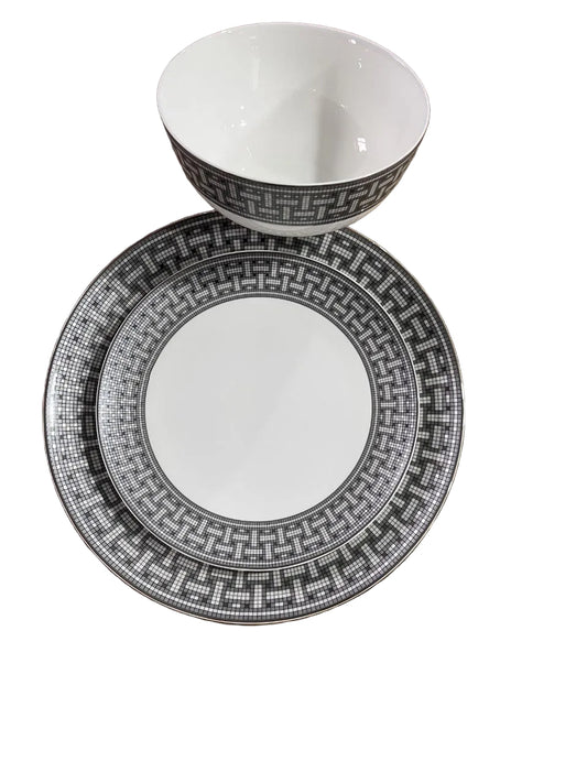 Grey Mosaic Dinner Set