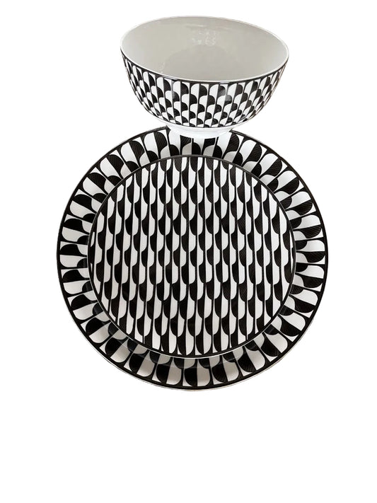 Black Geo Dinner Set