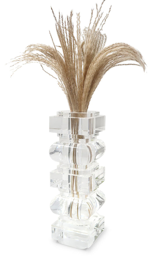 Crystal Vase Blocks Design, 10.25"H VV5036