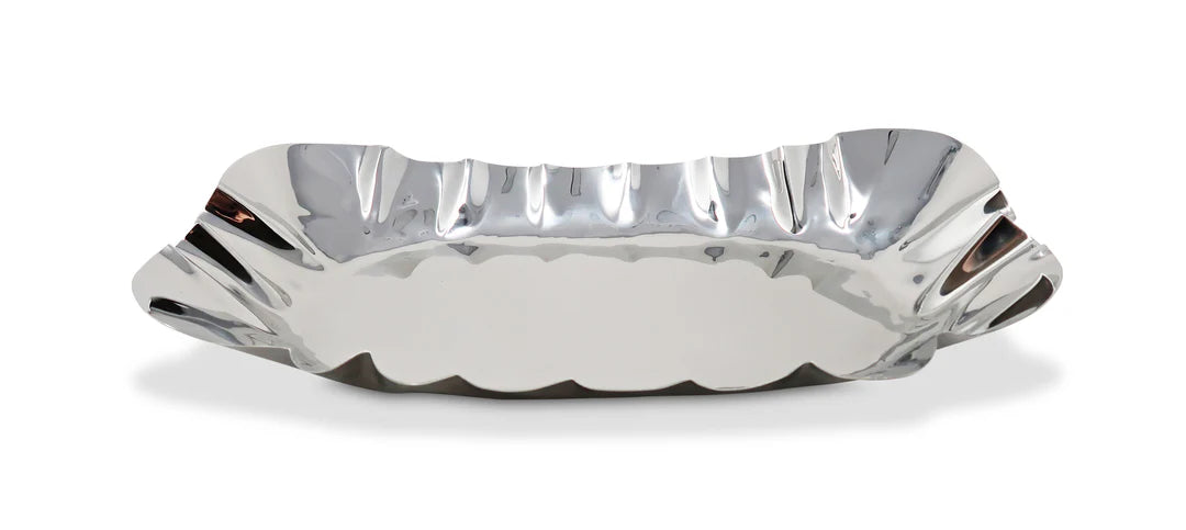 Stainless Steel Hammered Serving Tray, 17.25"L