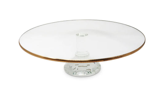 Glass Cake Plate With Gold Rim
VCP3957