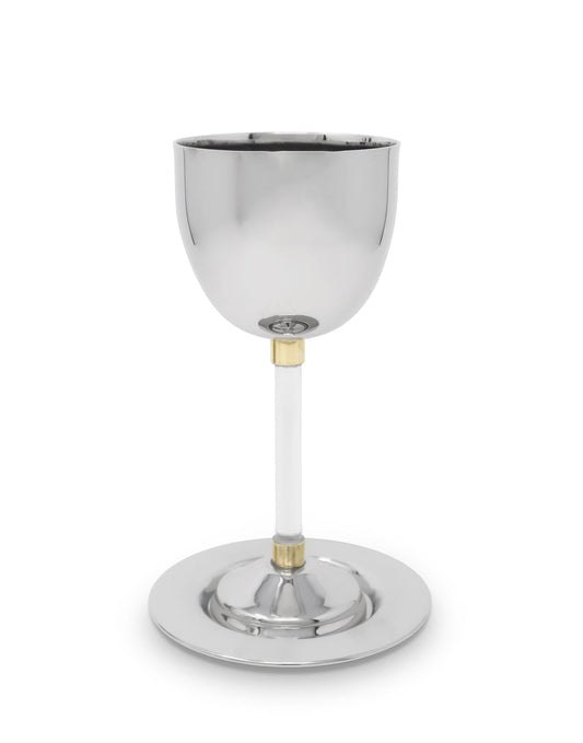 Stainless Steel Goblet with Acrylic Stem and Saucer